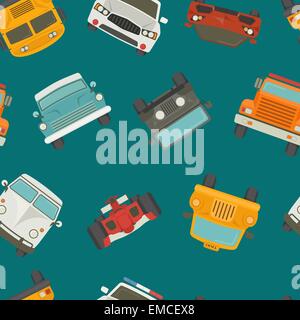 Nahtlose Autos Hintergrund und Muster Stock Vektor
