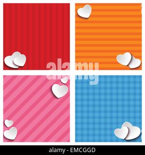 Valentinstag-Set vier Web-Banner Stock Vektor