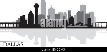 Dallas Stadt Skyline Silhouette Hintergrund Stock Vektor