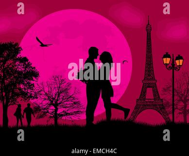 Liebhaber in Paris Stock Vektor