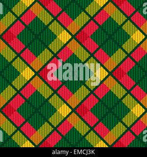 Karierte Diagonale Tartan Stoff nahtlose Textur Stock Vektor