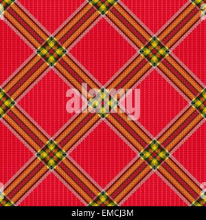 Karierte Diagonale Tartan Stoff nahtlose Muster Stock Vektor