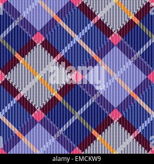 Karierte nahtlose Diagonale Tartan Textur Stock Vektor