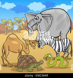 Afrika-Safaritiere Comic-illustration Stock Vektor