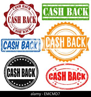 Cash-back-Briefmarken Stock Vektor