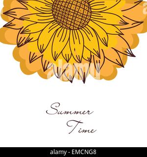 Vintage Ornament mit Sonnenblumen Stock Vektor
