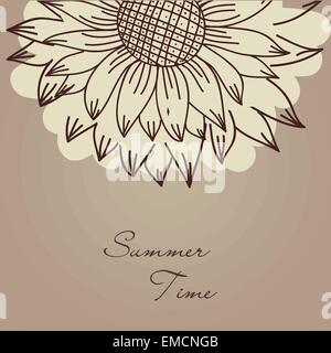 nahtlose Vintage Ornament mit Sonnenblumen Stock Vektor