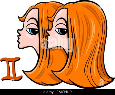 Gemini oder dem Sternzeichen Zwillinge Stock Vektor