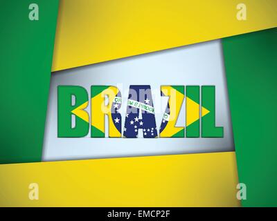 Brasilien 2014 Briefe mit brasilianische Flagge Stock Vektor