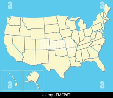 Karte der Vereinigten Staaten von Amerika Stock Vektor