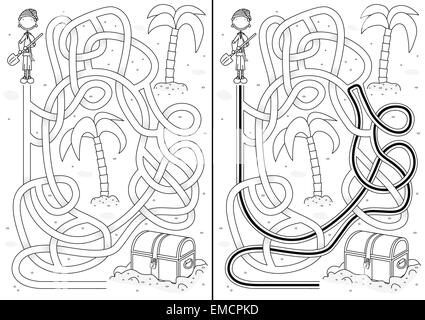 Piraten-Labyrinth Stock Vektor