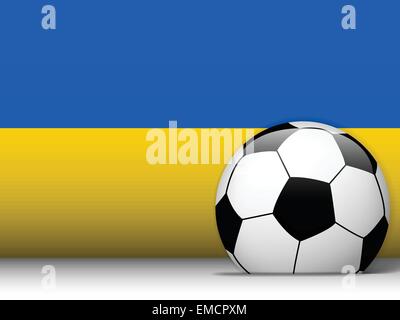 Ukraine Fussball Ball mit Flagge Hintergrund Stock Vektor