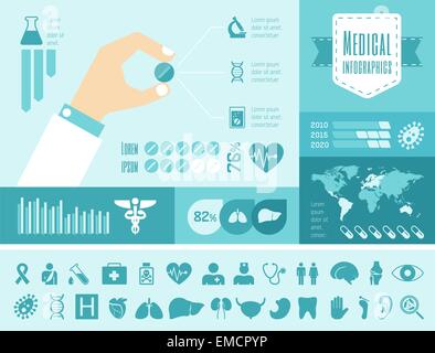 Medizinische Infografik Vorlage. Stock Vektor