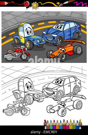 Cartoon-Autos für Malbuch Stock Vektor