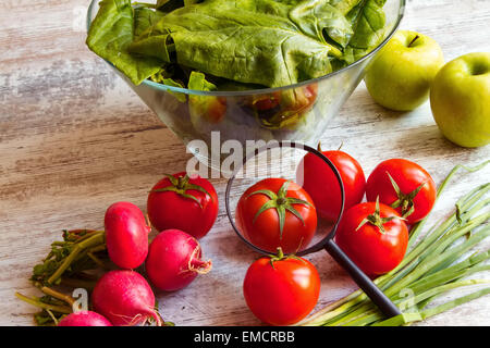 Analyse von Lebensmitteln, frei Pestizide Gemüse Stockfoto