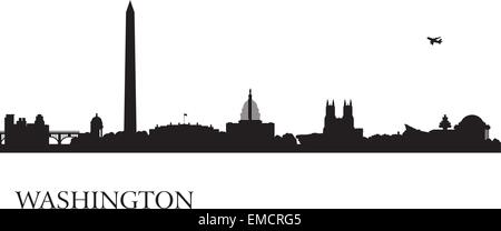 Washington Stadt Skyline Silhouette Hintergrund Stock Vektor