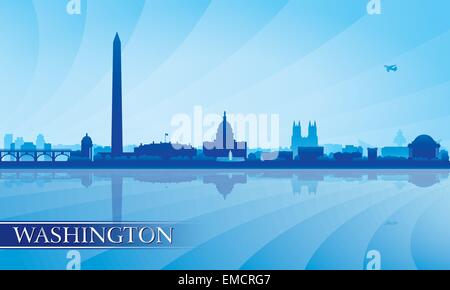 Washington Stadt Skyline Silhouette Hintergrund Stock Vektor