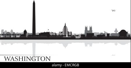 Washington Stadt Skyline Silhouette Hintergrund Stock Vektor