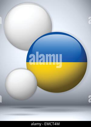 Ukraine Flagge glänzend Knopf Stock Vektor