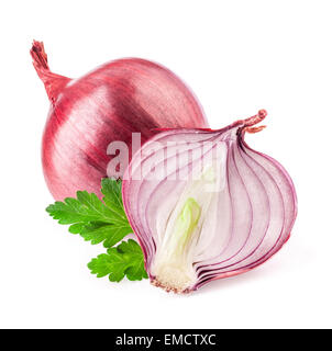 Red Onion isoliert auf weißem Hintergrund Stockfoto