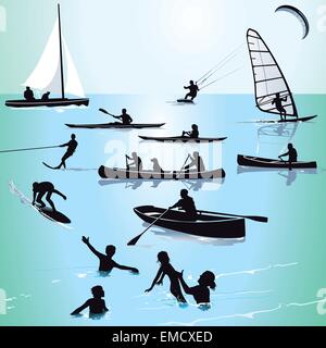 Wassersport und Baden Stock Vektor