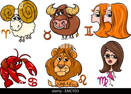 Horoskop Tierkreiszeichen Zeichen Satz Stock Vektor