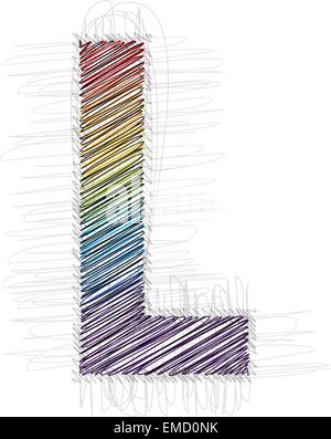 Hand zeichnen Schrift Buchstabe L Stock Vektor
