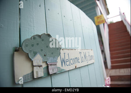 Willkommens-Schild Stockfoto