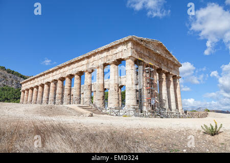 Antiken griechischen Tempel von Segesta, Sizilien Stockfoto