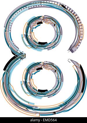 Schrift-Bild Nummer 8 Stock Vektor