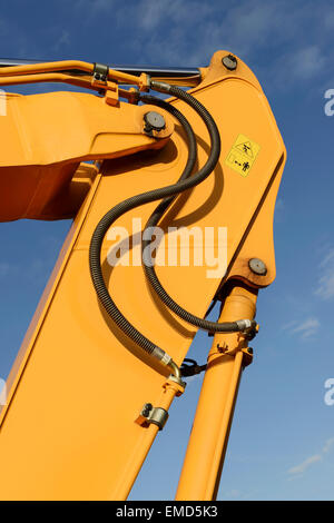 Detail des Gelenkes auf einen hydraulischen Bagger Fock hautnah Stockfoto