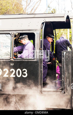 Dampfzug Black Prince North Norfolk Railway UK England Großbritanniens mächtigsten Dampf Eisenbahn Lokomotive BR 9F 92203 Stockfoto