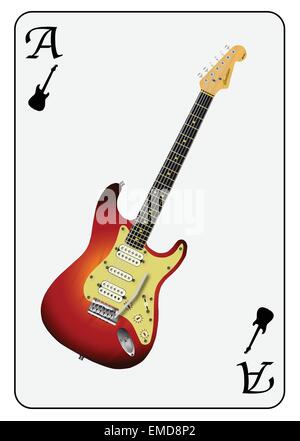 Gitarre spielen Ace Karte Stock Vektor