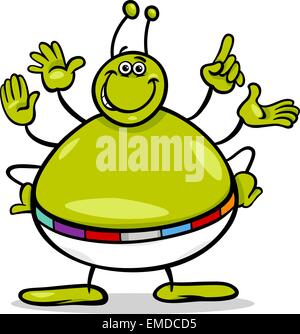 Alien Figur Karikatur illustration Stock Vektor
