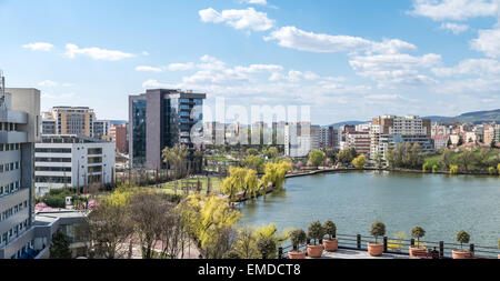 Hohe Ansicht Panorama von Cluj-Napoca Stadt In Rumänien Stockfoto