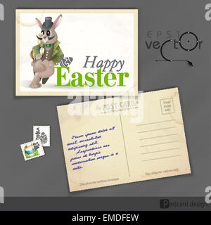 Ostern-Hintergrund mit Bunny. Stock Vektor