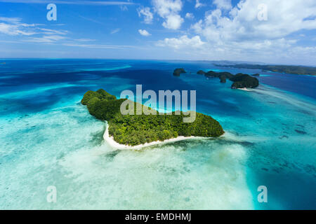 Palau-Inseln von oben Stockfoto