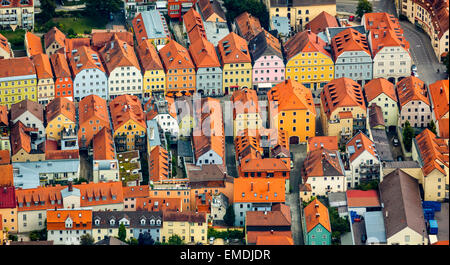 Giebelhausensembel Stadtamhof, Regensburg, Oberpfalz, Bayern, Deutschland Stockfoto