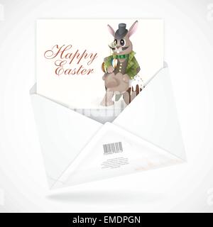 Osterhase mit Schokoladen-Ei. Stock Vektor