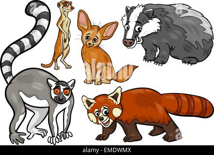 wilde Tiere setzen Cartoon illustration Stock Vektor