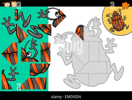 Cartoon Schild Bug Puzzle-Spiel Stock Vektor