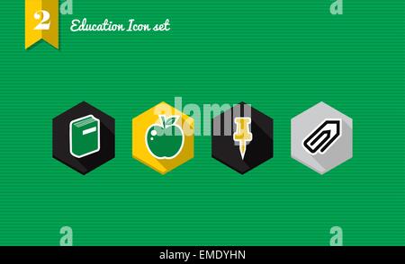 Bildung flacher Icons set Sammlung Stock Vektor