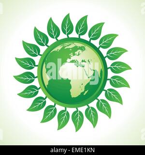 Eco-Erde im Inneren Blatt Hintergrund Lager Vektor Stock Vektor