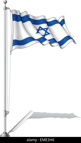 Flag Pole Israel Stock Vektor