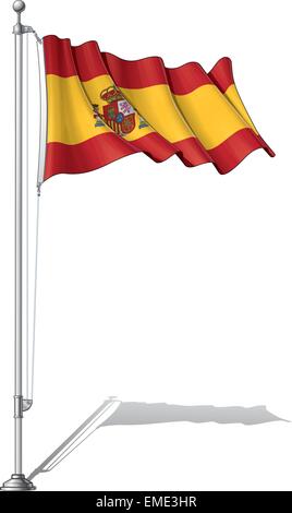 Flag Pole Spanien Stock Vektor