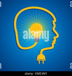 Darstellung der männlichen und weiblichen Gesicht mit Birne-symbol Stock Vektor