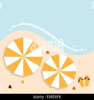 Strand Sommer Hintergrund mit Sonnenschirmen Stock Vektor