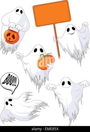 Satz von niedlichen Geister Stock Vektor