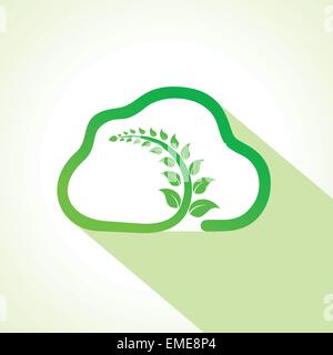 Blättern Sie in der Eco Wolke Lager Vektor Stock Vektor