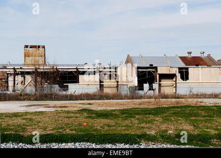 Die Fabrik zerstört durch die Sturmflut im Lower Ninth Ward von New Orleans 5 Jahre nach Hurrikan Katrina. Stockfoto